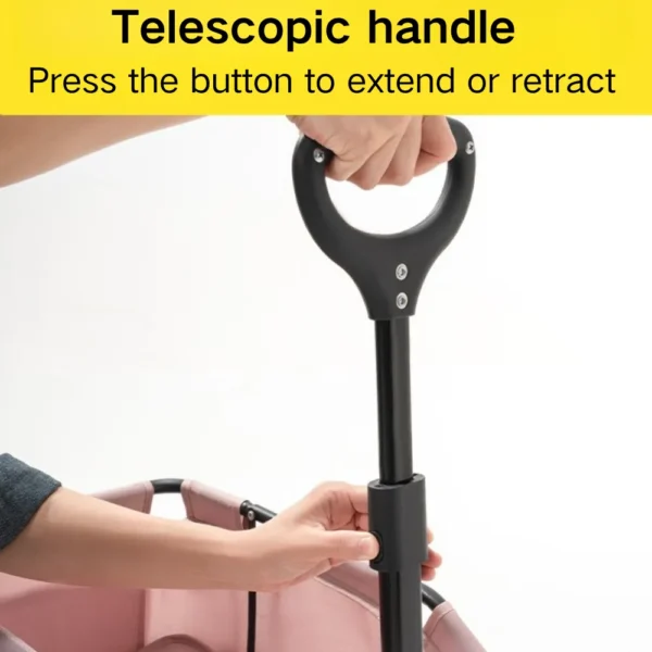 jfp-tr-00044-g03.webp Foldable Portable 4 Wheels Pet Stroller with Telescoping Handle view 3