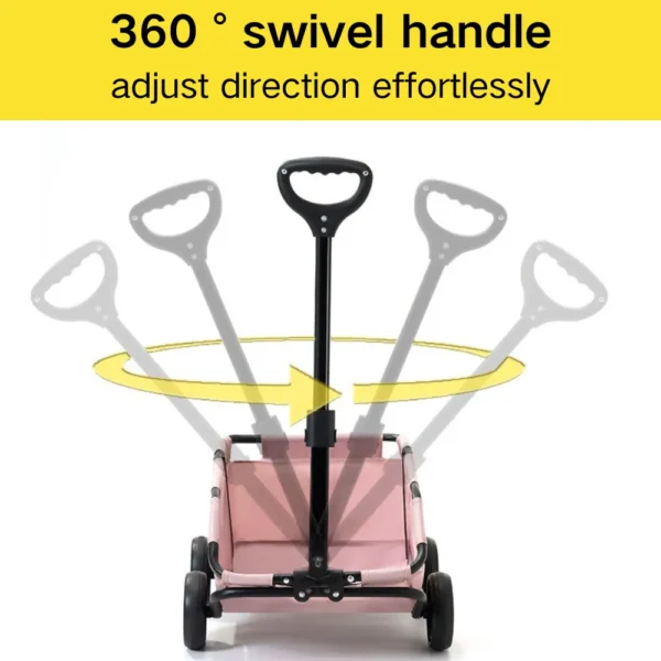 jfp-tr-00044-g04.webp Foldable Portable 4 Wheels Pet Stroller with Telescoping Handle view 4