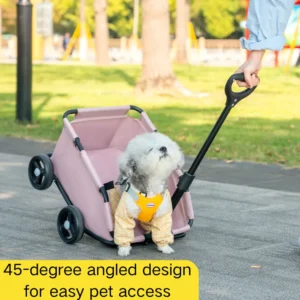 jfp-tr-00044-g05.webp Foldable Portable 4 Wheels Pet Stroller with Telescoping Handle view 5