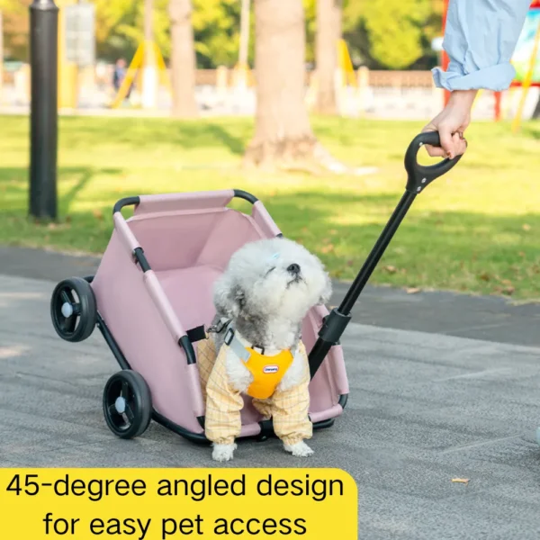 jfp-tr-00044-g05.webp Foldable Portable 4 Wheels Pet Stroller with Telescoping Handle view 5