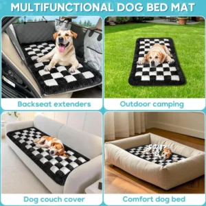Thickened Checkered Pattern Polyester Fabric Car Seat Pet Mat view 2