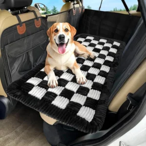 Thickened Checkered Pattern Polyester Fabric Car Seat Pet Mat | Wholesale Dog Car Seat Covers