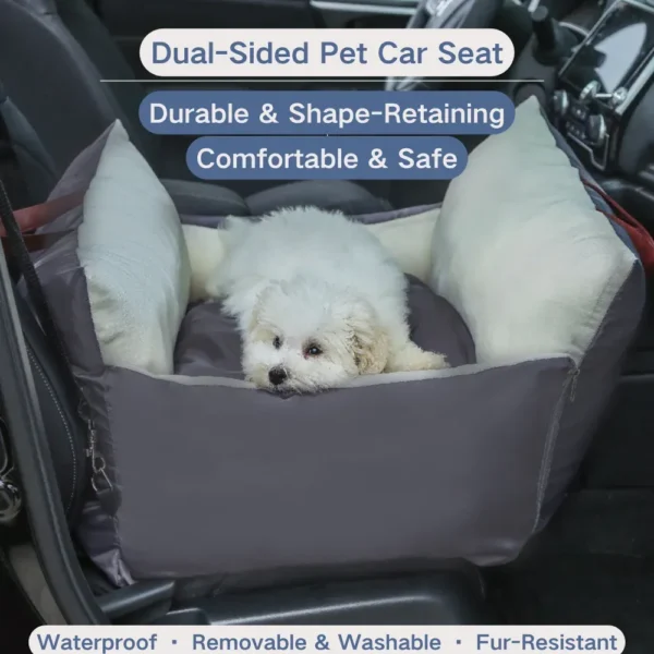 jfp-tr-00054-g02.webp Dual-Sided Waterproof Pet Car Seat with Safety Lock view 3