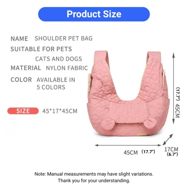 jfp-tr-00057-g04.webp Lightweight Warm Nylon Shoulder Pet Backpack for Small Cats Dogs view 5