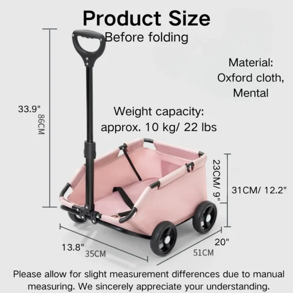 jfp-tr-00058-g05.webp Foldable Portable 4 Wheels Pet Stroller with Telescoping Handle view 6