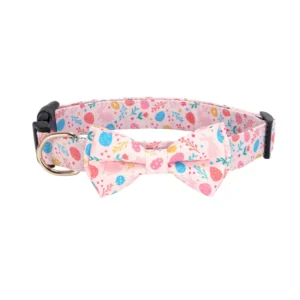 Love Heart Egg Four-Leaf Clover Printed Bowknot Pet Collar | Wholesale Dog Collars