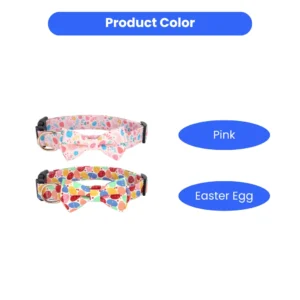 Love Heart Egg Four-Leaf Clover Printed Bowknot Pet Collar – product view 5