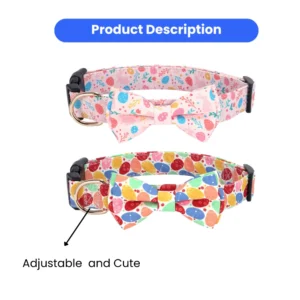 seawm0214026-06.webp Love Heart Egg Four-Leaf Clover Printed Bowknot Pet Collar – product view 6