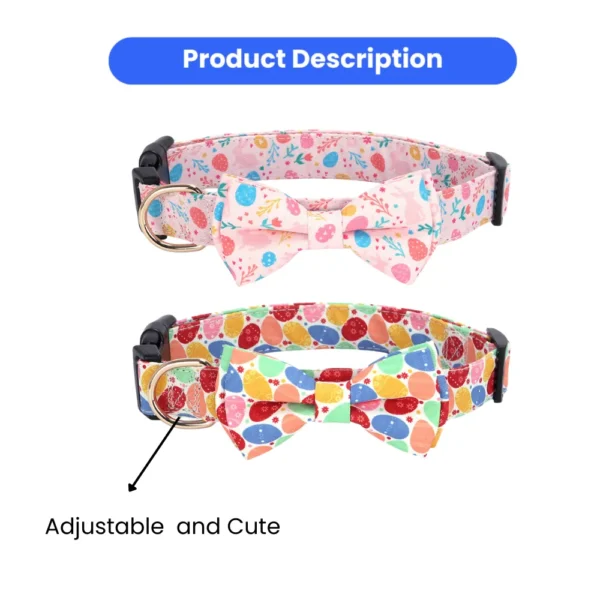 seawm0214026-06.webp Love Heart Egg Four-Leaf Clover Printed Bowknot Pet Collar – product view 6