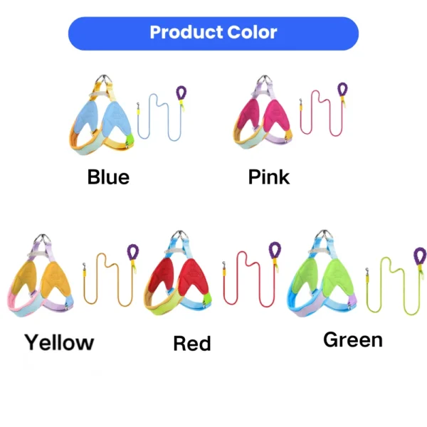 ssuwm0218449-02.webp Adorable Summer 5 Color Option Pet Harness and Leash Set – product view 2