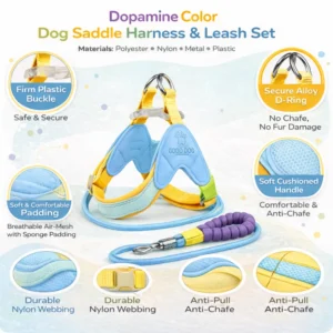 ssuwm0218449-04.webp Adorable Summer 5 Color Option Pet Harness and Leash Set – product view 4