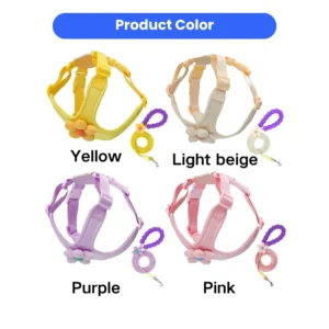 Cute Summer Dopamine Dog Harness and Leash Set – product view 2