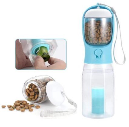 3 In 1 Pet Water Food Cup With Waste Bag 600ml