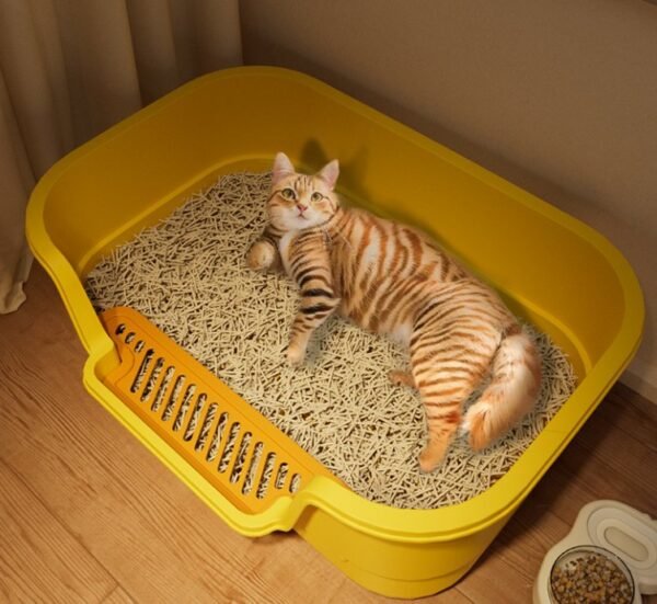 Bathtub Style Open Cat Litter Box - Gray