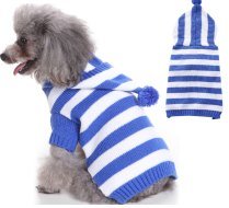 Blue And White Striped Dog Sweater