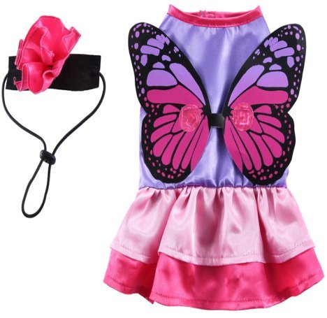 Butterfly Fairy Dog Dress Set With Detachable
