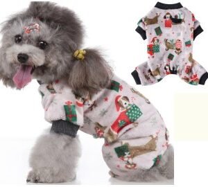 Christmas Puppy Four-Legged Fleece Dog Coat