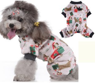 Christmas Puppy Four-Legged Fleece Coat