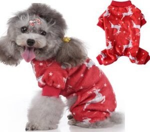Christmas Reindeer Four-Legged Fleece Dog Coat
