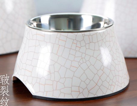 Cracked Pattern High Pet Bowl L 22.5×17 cm