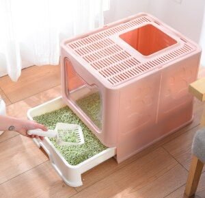 Foldable Cat Face Litter Cat Box 41×38 cm
