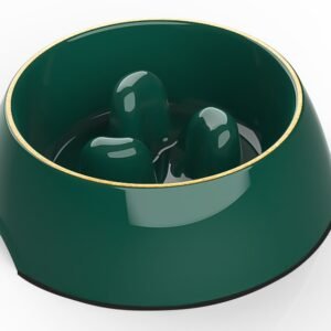 Gold Foil Anti-Gulping Pet Bowl 14×4.5 cm