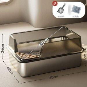 Stainless Steel Cat Litter Cat Box 40×24 cm