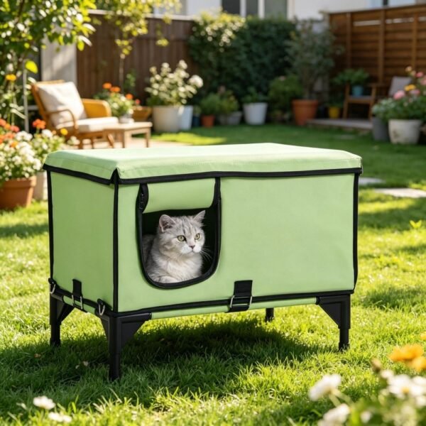Elevated Heated Outdoor Cat House with 30W Waterproof Heating Pad - image 2 Elevated Heated Outdoor Cat House with 30W Waterproof Heating Pad view 2
