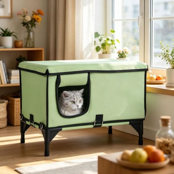 Elevated Heated Outdoor Cat House with 30W Waterproof Heating Pad - image 3 Elevated Heated Outdoor Cat House with 30W Waterproof Heating Pad view 3