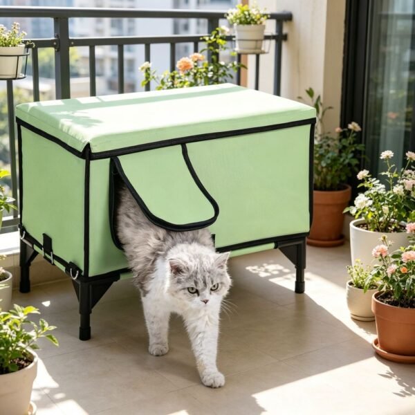 Elevated Heated Outdoor Cat House with 30W Waterproof Heating Pad - image 4 Elevated Heated Outdoor Cat House with 30W Waterproof Heating Pad view 4