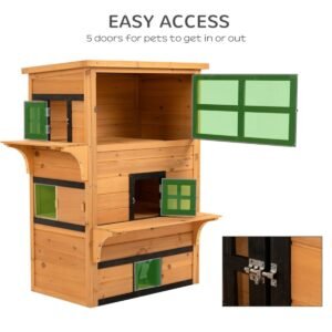 Three-Tier Outdoor Cat Condo with Asphalt Roof and Five Access Doors - image 5 Three-Tier Outdoor Cat Condo with Asphalt Roof and Five Access Doors view 5