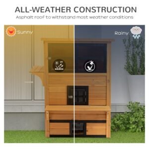 Three-Tier Outdoor Cat Condo with Asphalt Roof and Five Access Doors - image 6 Three-Tier Outdoor Cat Condo with Asphalt Roof and Five Access Doors view 6