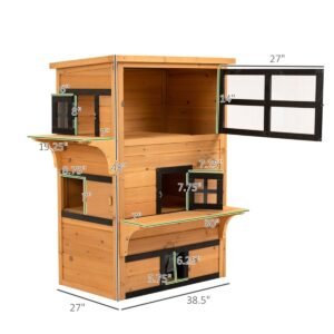 Three-Tier Outdoor Cat Condo with Asphalt Roof and Five Access Doors - image 7 Three-Tier Outdoor Cat Condo with Asphalt Roof and Five Access Doors view 7