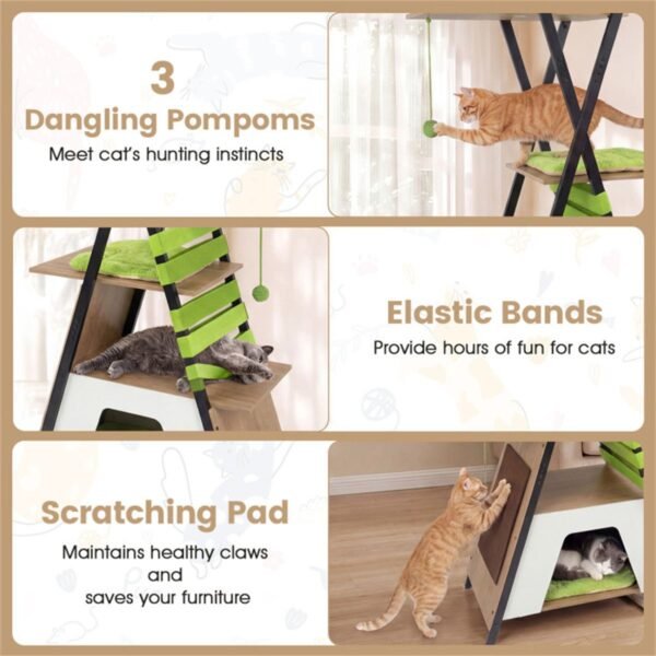 73" Multi-Level Cat Tree with Condo, Top Perch and Scratching Pad - image 2 73" Multi-Level Cat Tree with Condo Top Perch and Scratching Pad view 2
