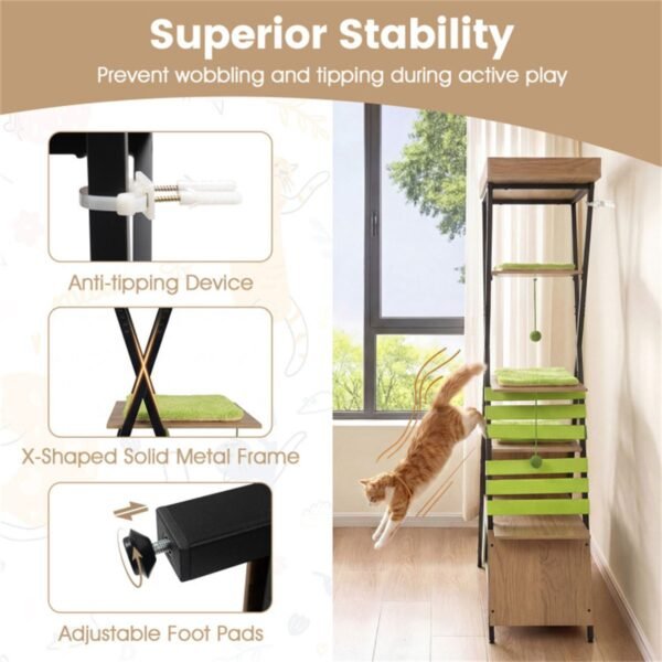 73" Multi-Level Cat Tree with Condo, Top Perch and Scratching Pad - image 4 73" Multi-Level Cat Tree with Condo Top Perch and Scratching Pad view 4