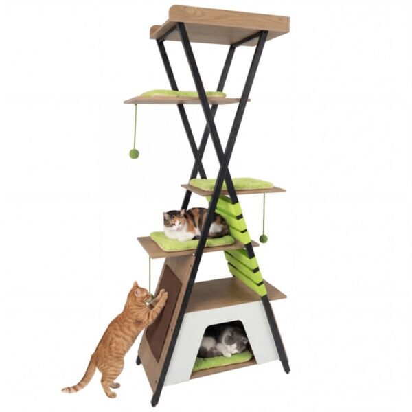 73" Multi-Level Cat Tree with Condo, Top Perch and Scratching Pad - image 6 73" Multi-Level Cat Tree with Condo Top Perch and Scratching Pad view 6