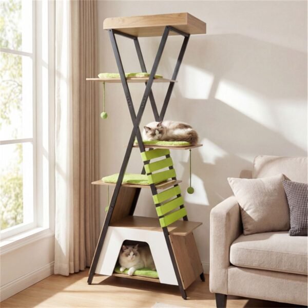 73" Multi-Level Cat Tree with Condo, Top Perch and Scratching Pad - image 7 73" Multi-Level Cat Tree with Condo Top Perch and Scratching Pad view 7