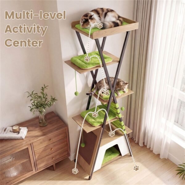 73" Multi-Level Cat Tree with Condo, Top Perch and Scratching Pad - image 9 73" Multi-Level Cat Tree with Condo Top Perch and Scratching Pad view 9