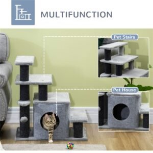 Adjustable Cat Steps with Condo and Hanging Toy for Small and Senior Cats - image 5 Adjustable Cat Steps with Condo and Hanging Toy for Small and Senior Cats view 5