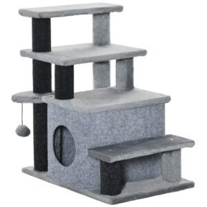 Adjustable Cat Steps with Condo and Hanging Toy for Small and Senior Cats - image 7 Adjustable Cat Steps with Condo and Hanging Toy for Small and Senior Cats view 7