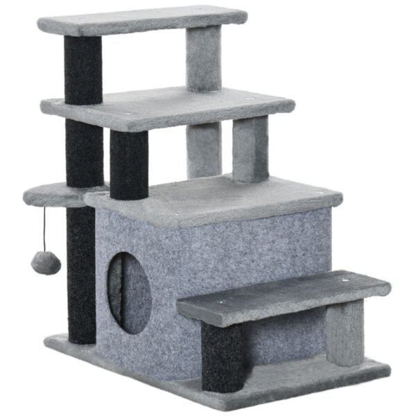 Adjustable Cat Steps with Condo and Hanging Toy for Small and Senior Cats - image 7 Adjustable Cat Steps with Condo and Hanging Toy for Small and Senior Cats view 7
