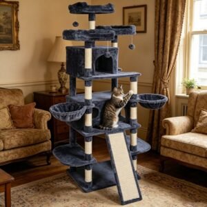 Multi-Level Cat Tree for Large Cats with Two Condos and Two Hammocks - image 6 Multi-Level Cat Tree for Large Cats with Two Condos and Two Hammocks view 6
