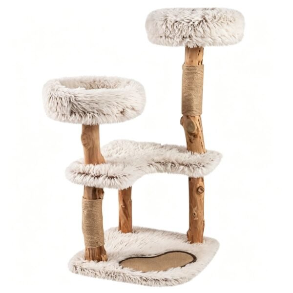 40" Solid Wood Cat Tree with Washable Cushions and Jute Scratching Posts - image 6 40" Solid Wood Cat Tree with Washable Cushions and Jute Scratching Posts view 6