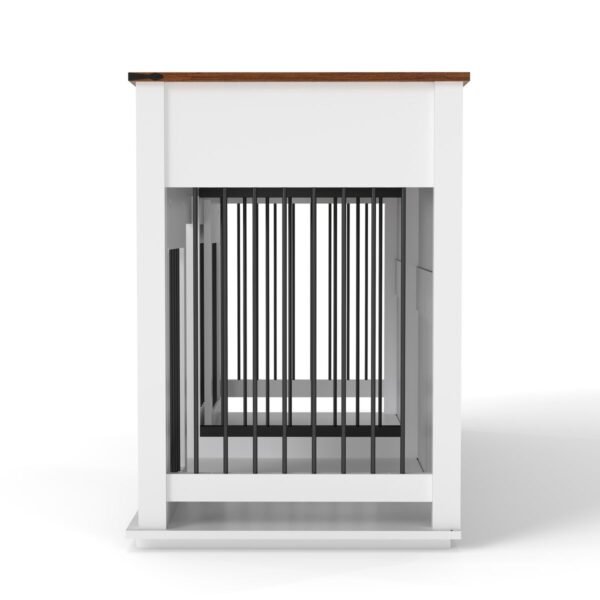 63" Double Dog Crate Furniture with Two Drawers and Sliding Doors