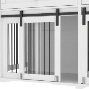 63" Double Dog Crate Furniture with Two Drawers and Sliding Doors - image 24 63" Double Dog Crate Furniture with Two Drawers and Sliding Doors view 24
