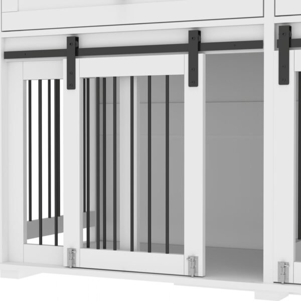 63" Double Dog Crate Furniture with Two Drawers and Sliding Doors - image 24 63" Double Dog Crate Furniture with Two Drawers and Sliding Doors view 24
