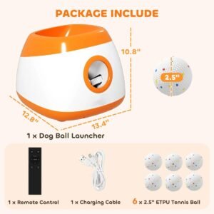 Automatic Dog Ball Launcher with Remote, 78 ft Range and Six ETPU Balls - image 5 Automatic Dog Ball Launcher with Remote 78 ft Range and Six ETPU Balls view 5