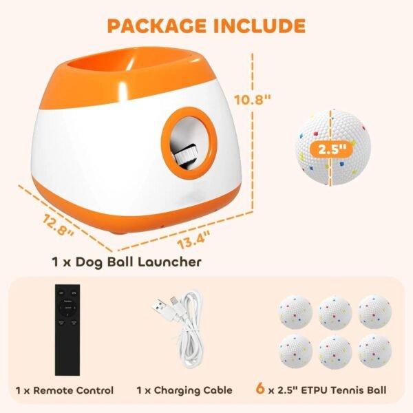 Automatic Dog Ball Launcher with Remote, 78 ft Range and Six ETPU Balls - image 5 Automatic Dog Ball Launcher with Remote 78 ft Range and Six ETPU Balls view 5