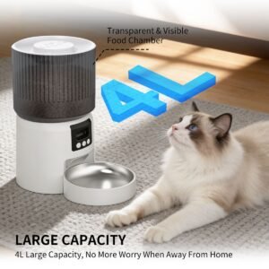 Automatic Pet Feeder with HD Camera, App Control and 5L Hopper