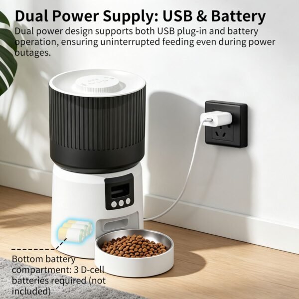 Automatic Pet Feeder with HD Camera, App Control and 5L Hopper - image 4 Automatic Pet Feeder with HD Camera App Control and 5L Hopper view 4